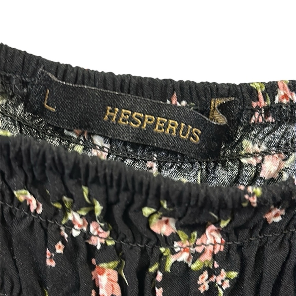 Hesperus Floral Rayon Off Shoulder Shorts Romper Juniors Large - Picture 11 of 12